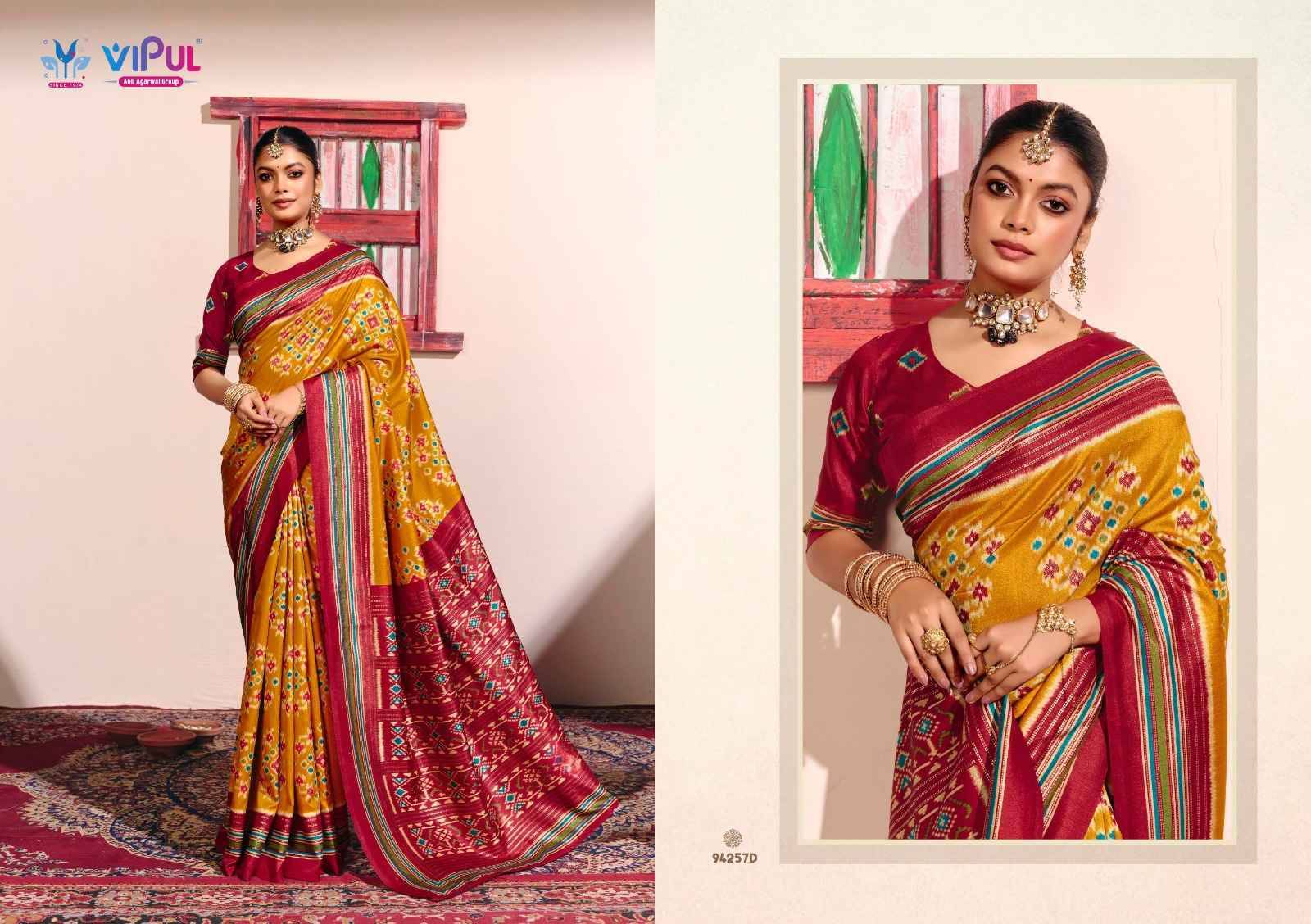Sentosa silk Vol 13 94257 Series By Vipul Fashion Indian Traditional Wear Collection Beautiful Stylish Fancy Colorful Party Wear & Occasional Wear Weightless Sarees At Wholesale Price